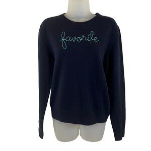 Lingua Franca Navy Blue Favorite Cashmere Sweater Size Medium NWT